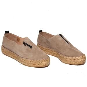 Eric Michael Serena Tan Suede Platform Espadrille Size 40